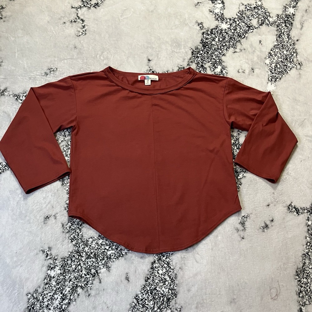 Free People Beach Shirt Womens Size Small Burgundy‎ Cotton Relaxed Tunic Top